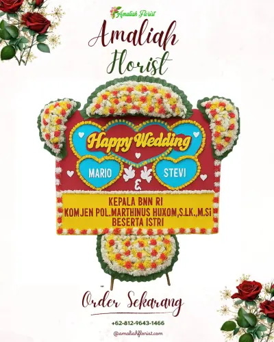 Karangan Papan Bunga Pernikahan di Leksana